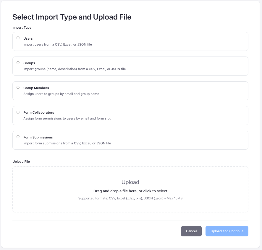 Import Screenshot